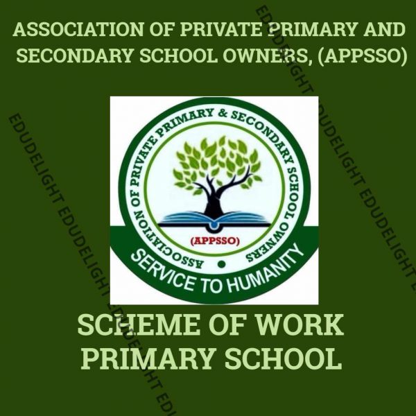 APPSSO SCHEME OF WORK FOR PRIMARY SCHOOL